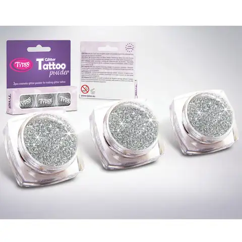 TyToo: Ezüst színű csillámpor szett 3x2,5ml kép 2