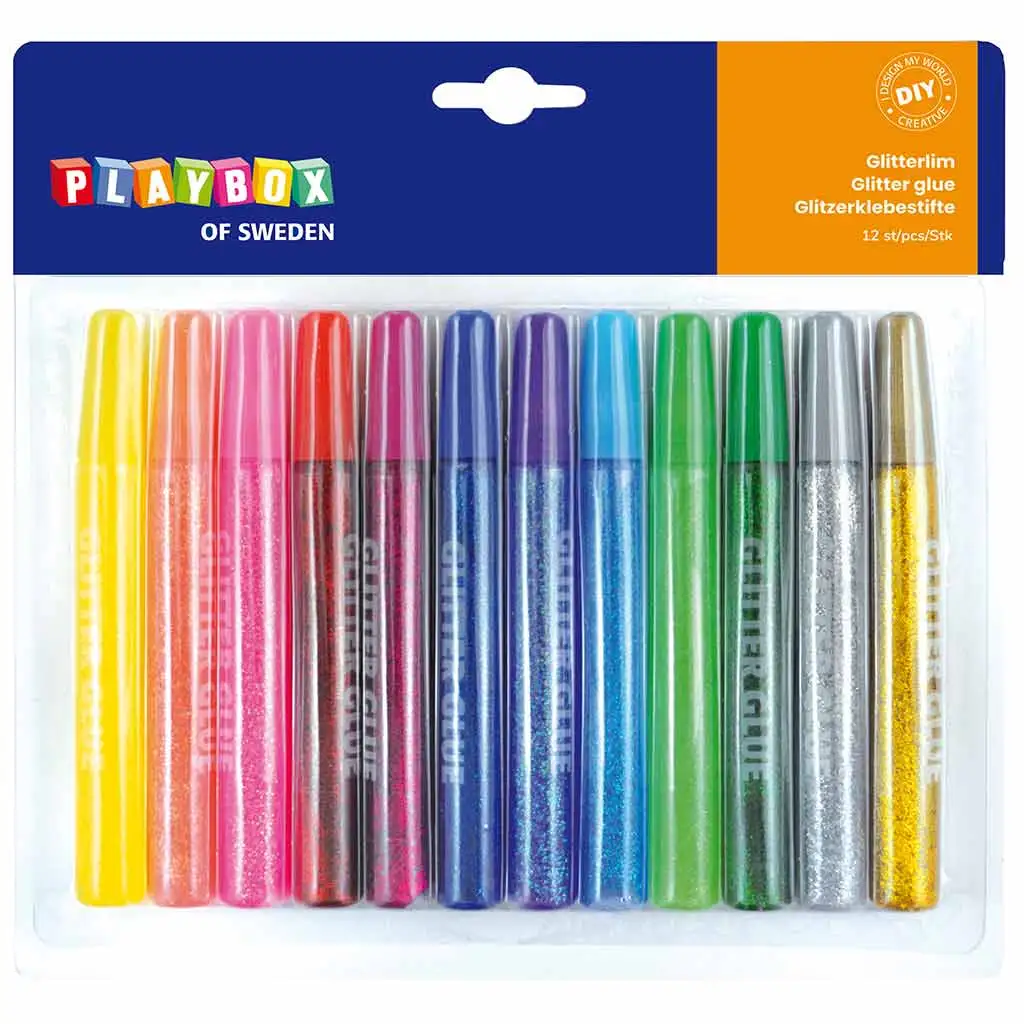 Csillám ragasztó csomag többféle színnel 12x13ml kép 1