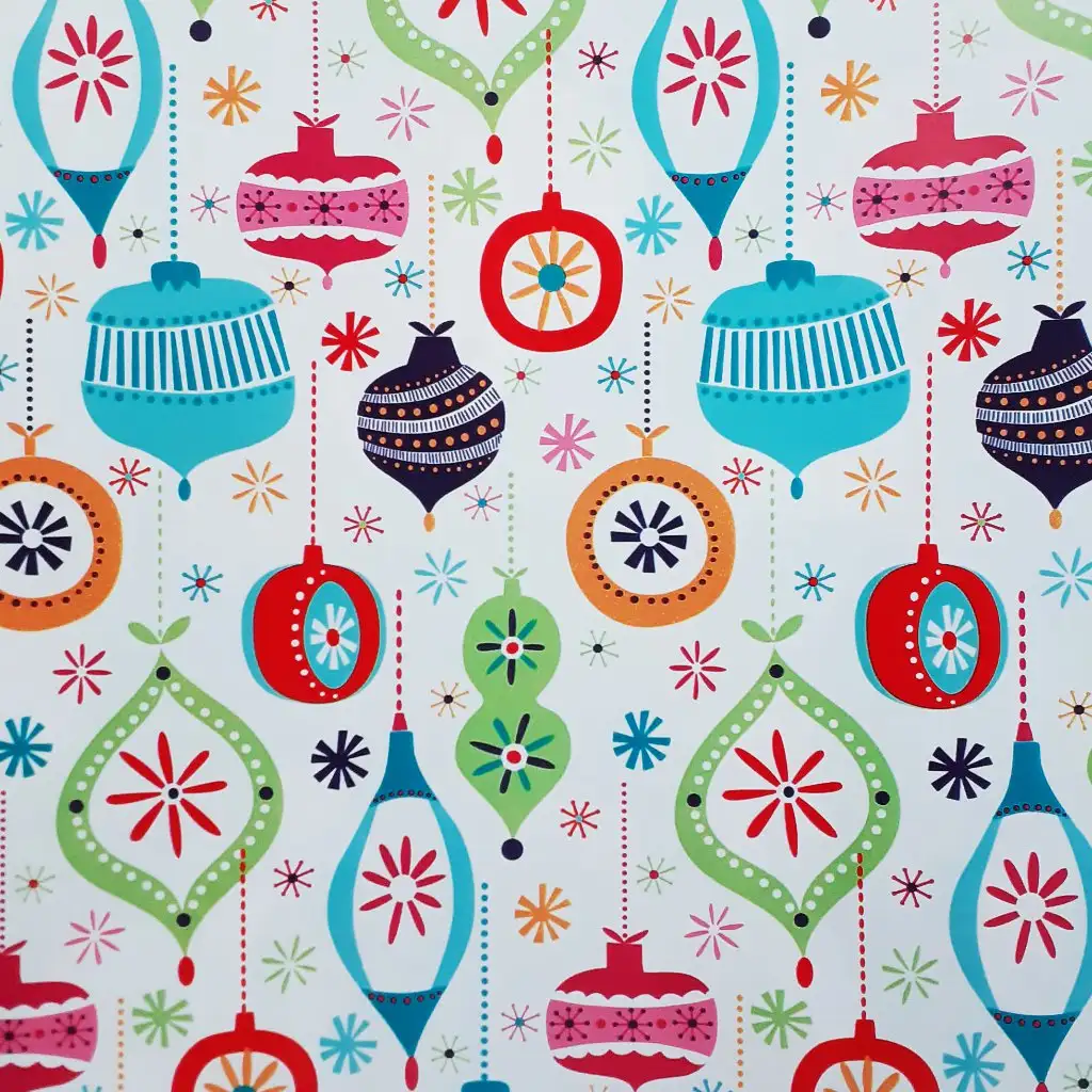 Színes díszek mintás csomagolópapír 200x70cm kép 1