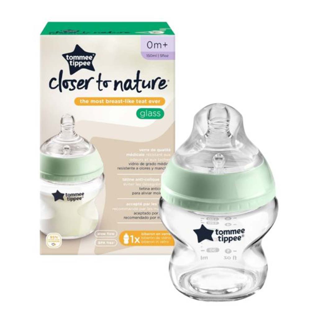 Tommee Tippee: Closer To Nature átlátszó üveg cumisüveg 150ml (0 hó+) kép 1