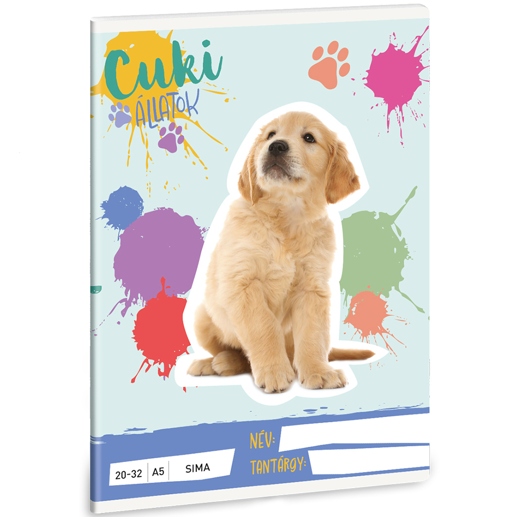 Ars Una: Cuki Állatok - Golden retriever sima füzet A/5 20-32 kép 1