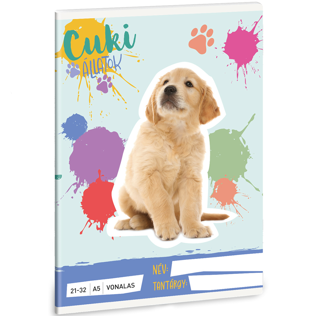 Ars Una: Cuki Állatok - Golden retriever vonalas füzet A/5 21-32 kép 1
