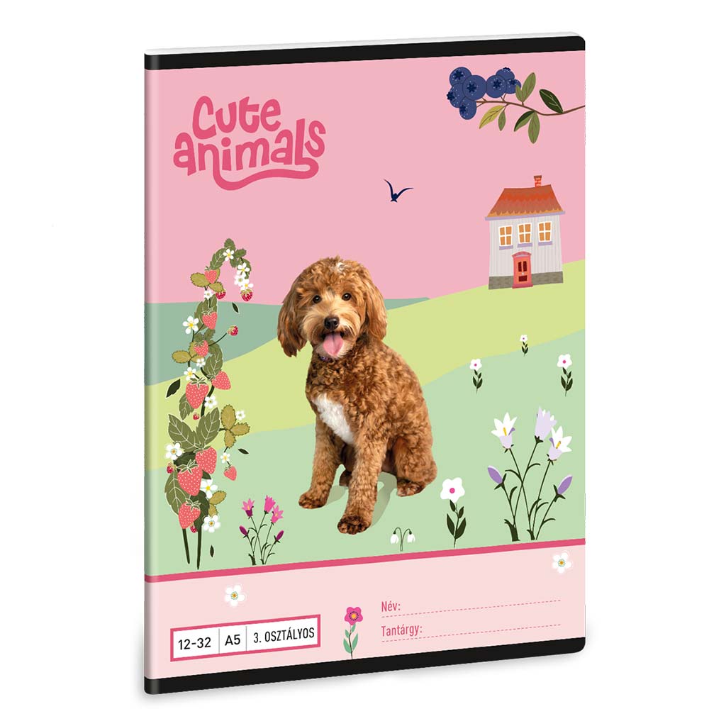 Ars Una: Cute Animals - Doggie A/5 3.osztályos vonalas füzet 12-32 kép 1