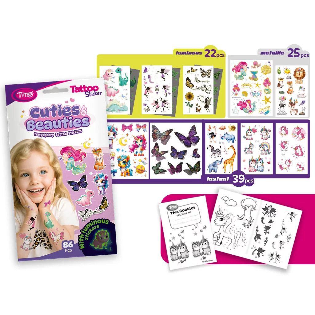 TyToo: Cuties & Beauties Tetoválás Matrica Szett kép 1