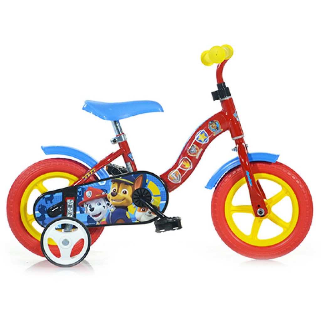 Mancs Őrjárat piros-kék gyerek bicikli 10-es méretben - Dino Bikes kerékpár kép 1