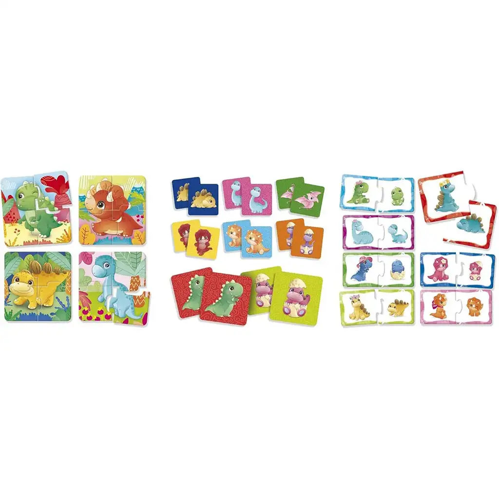 Carotina baby: Dinoland 3 az 1-ben memo, puzzle és párosító játék - Lisciani kép 2