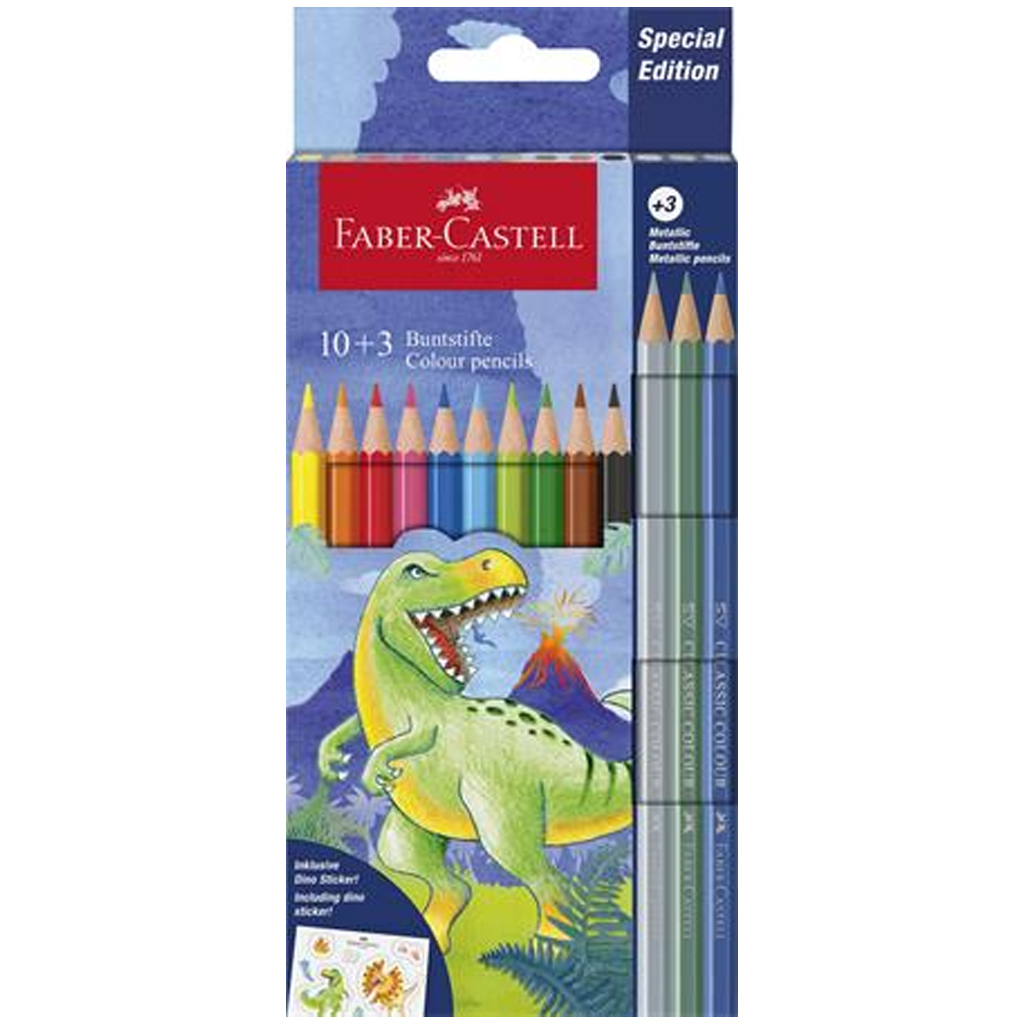 Faber-Castell: Dinoszauruszos színes ceruza készlet 10+3db-os csomag kép 1