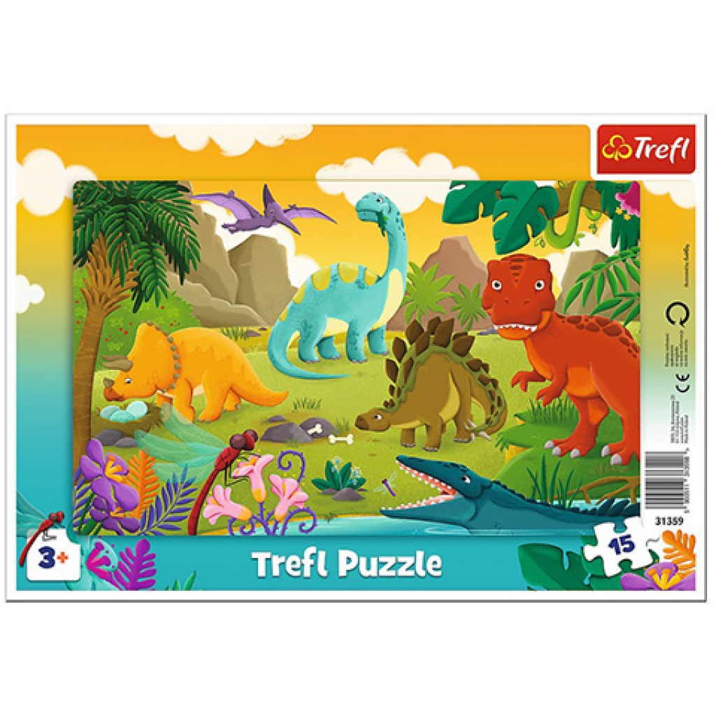 Dinoszaurusz 15 db-os keretes puzzle - Trefl kép 1