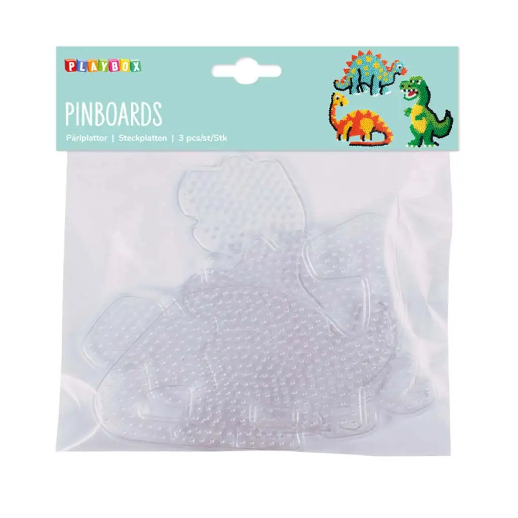 PlayBox: 5mm-es MIDI vasalható gyöngy alaplapok 3db-os csomag - Dinoszauruszok kép 1