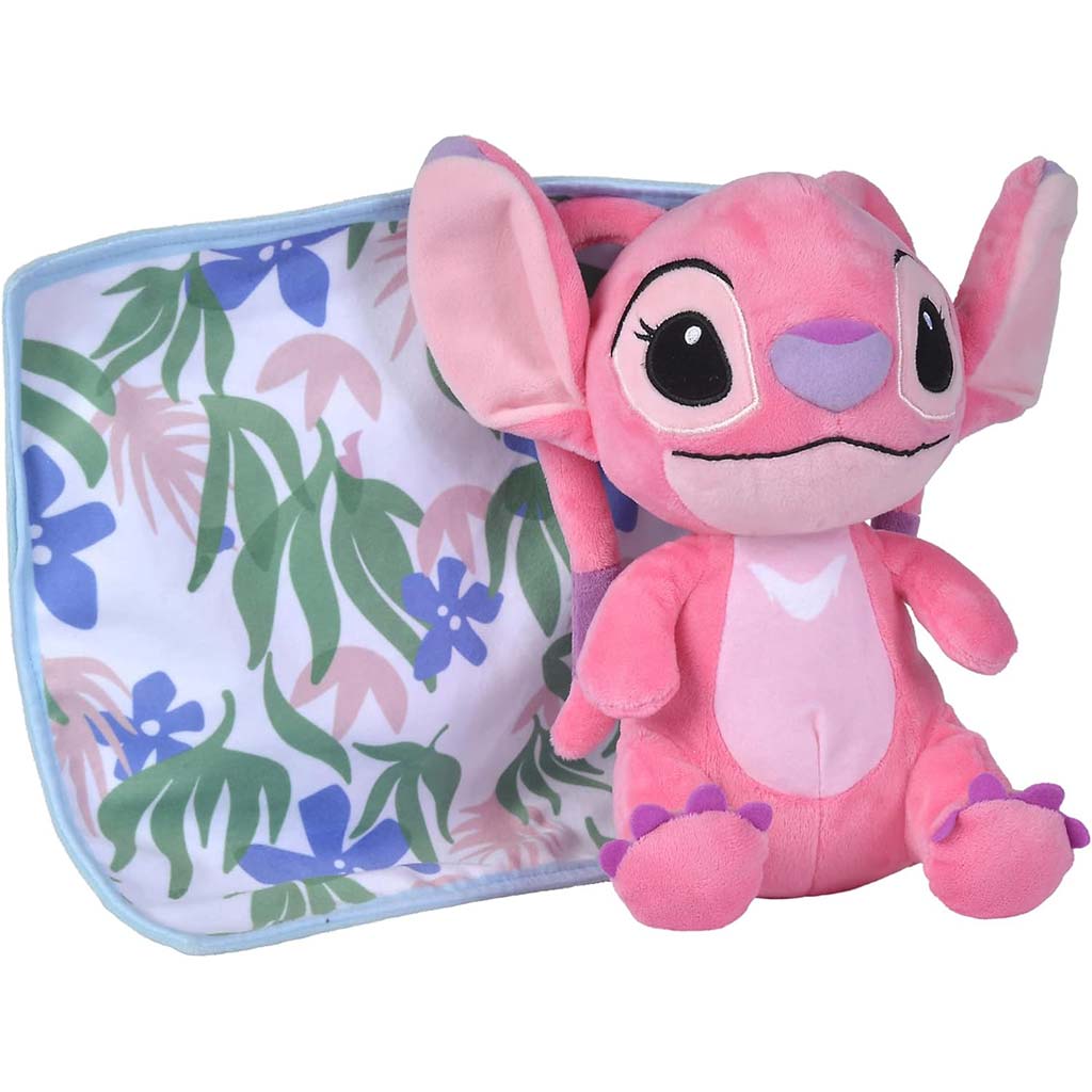 Disney Stitch Angyal plüss figura takaróval 25cm-es - Simba Toys kép 1