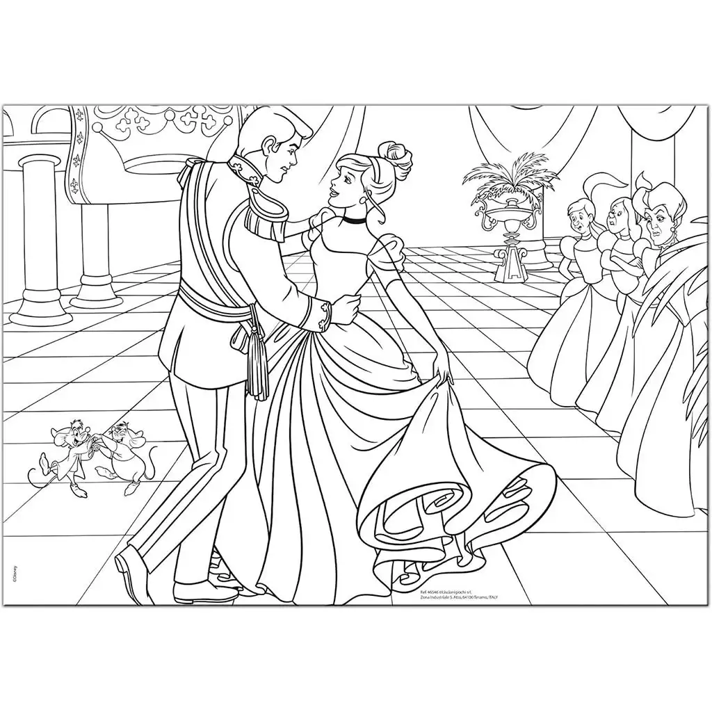 Disney Hamupipőke 2 az 1-ben 35db-os maxi puzzle és színező 70x50cm - Lisciani kép 2