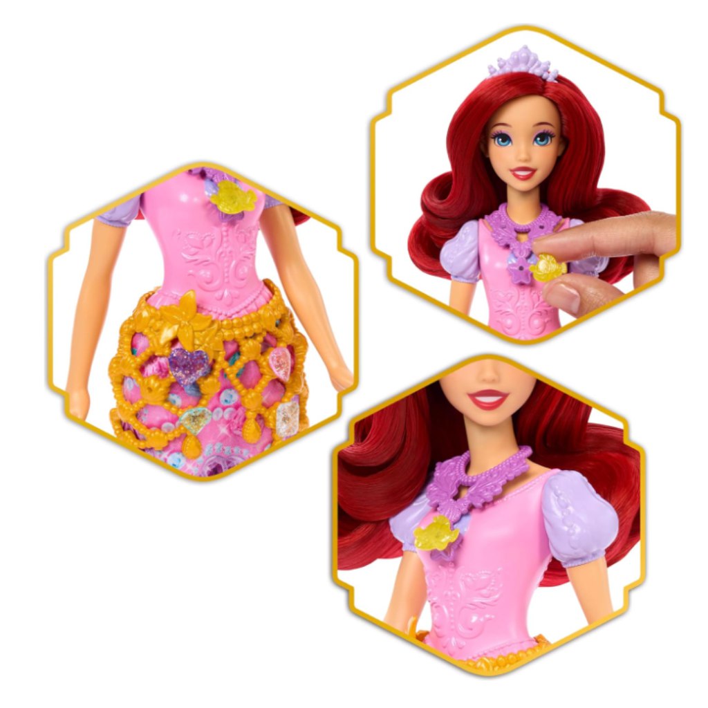 Disney Hercegnők: Csupaszív meglepetés baba - Ariel - Mattel kép 3