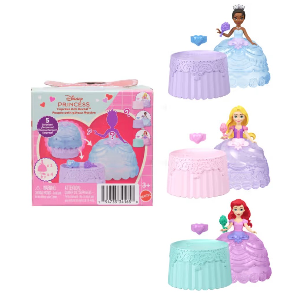Disney Hercegnők: Mini Cupcake meglepetés sütibaba több változatban - Mattel kép 1