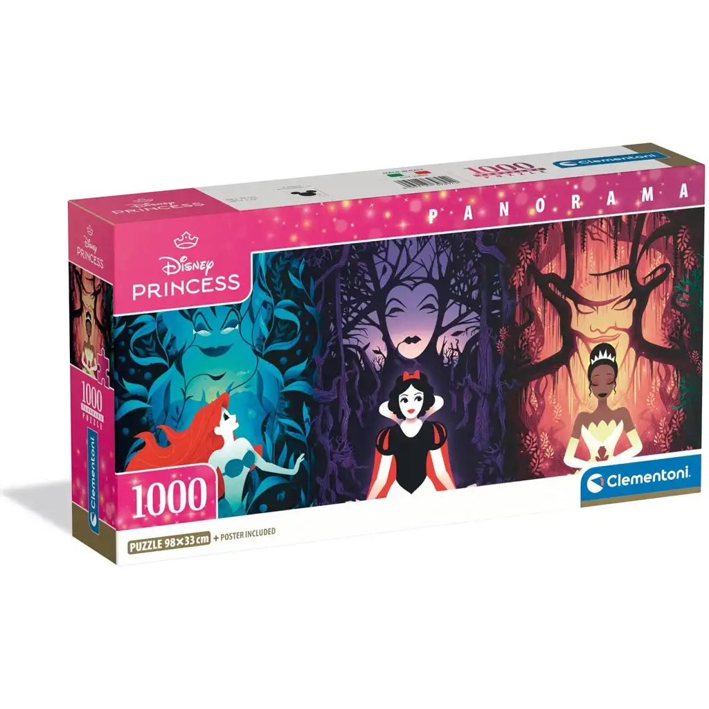 Disney - Disney hercegnők 1000db-os panoráma puzzle poszterrel - Clementoni kép 1