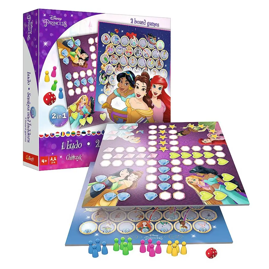 Disney Hercegnők 2 az 1-ben társasjáték: Ki nevet a végén? és Kígyók és létrák - Trefl kép 3