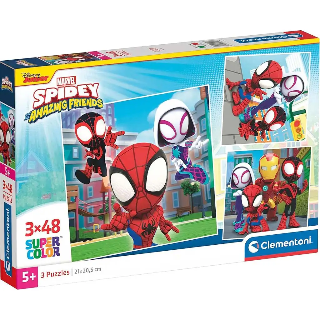 Disney Spidey 3x48db-os Supercolor puzzle - Clementoni kép 1