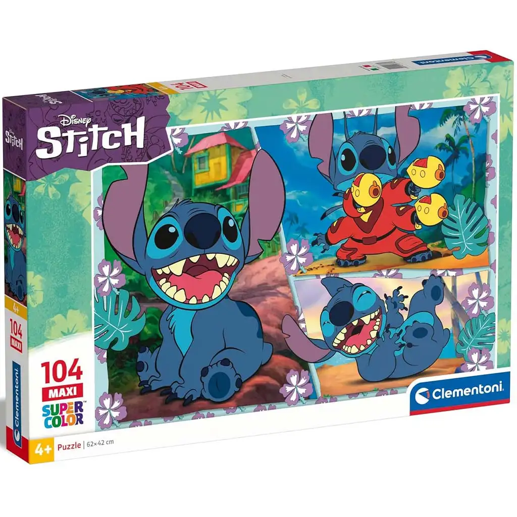 Disney Stitch 104db-os maxi Supercolor puzzle - Clementoni kép 1