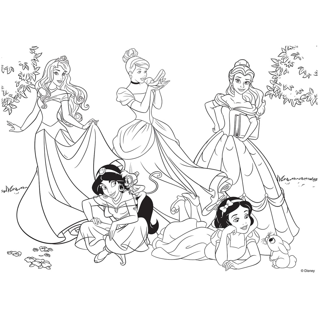 Disney Hercegnők - Mesebeli kert varázsa 2 az 1-ben 60db-os puzzle és színező 50x35cm - Lisciani kép 3