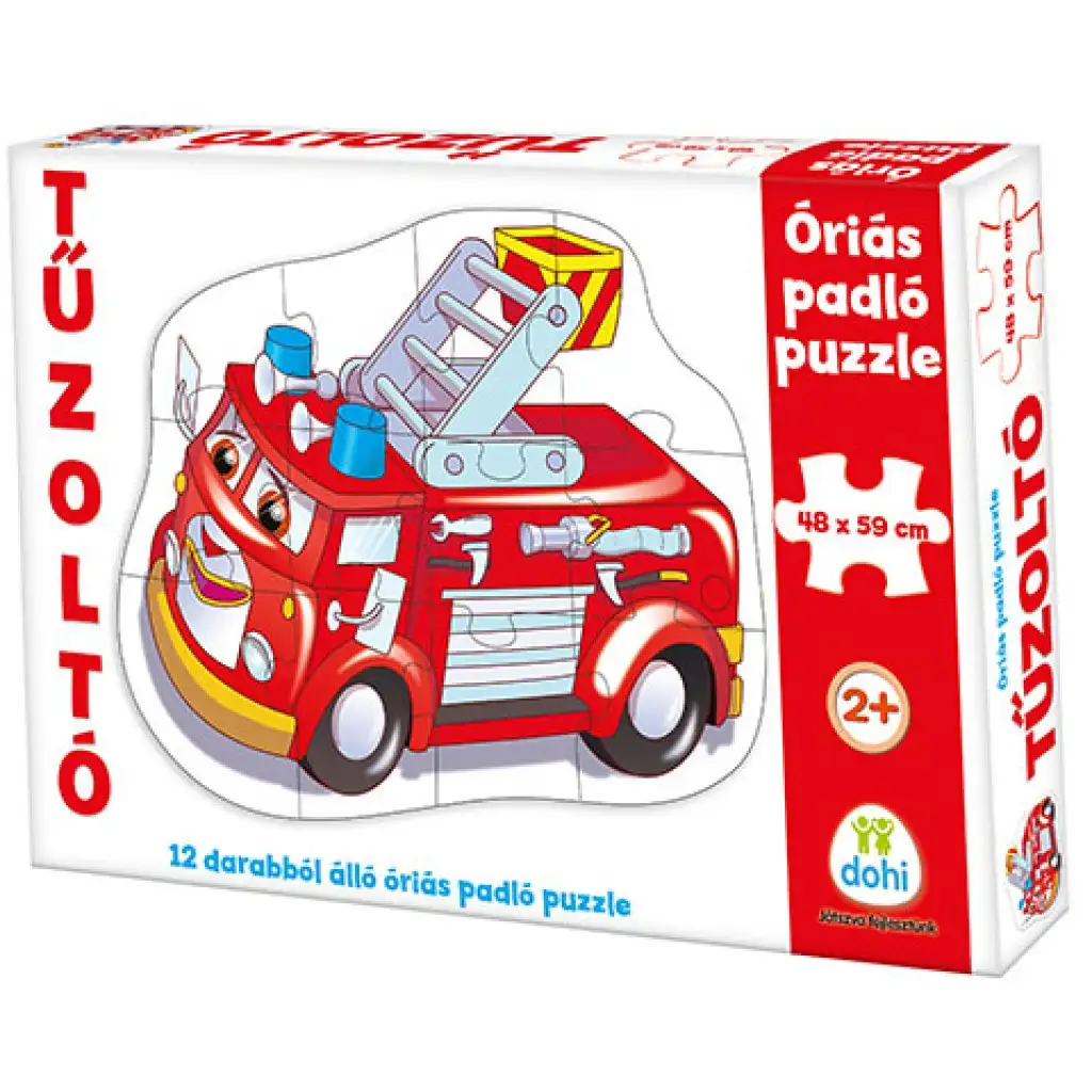 Tűzoltóautó óriás padló puzzle 12db-os kép 1