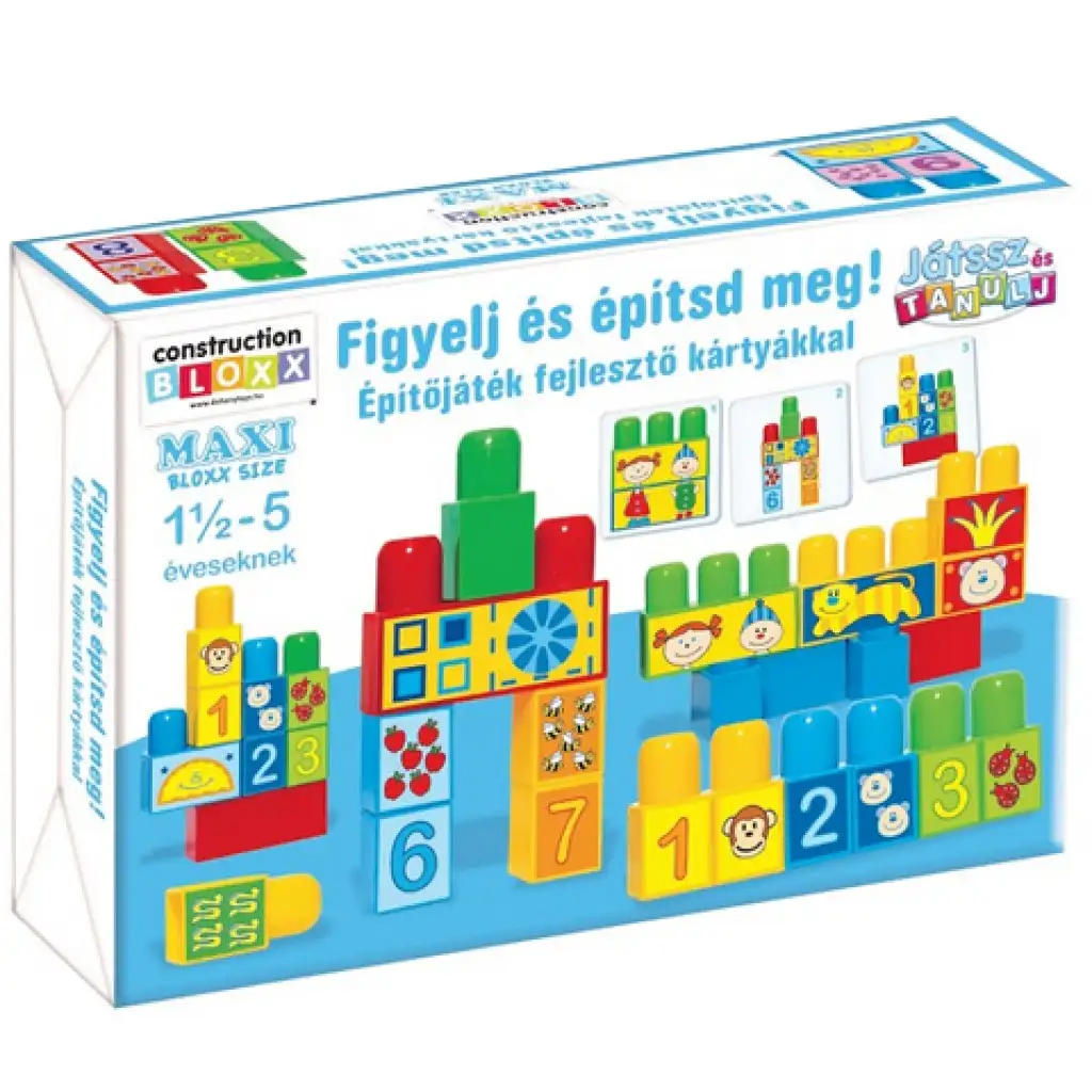 Játssz és tanulj!: Figyelj és építsd meg! Építőjáték fejlesztő kártyákkal - D-Toys kép 1