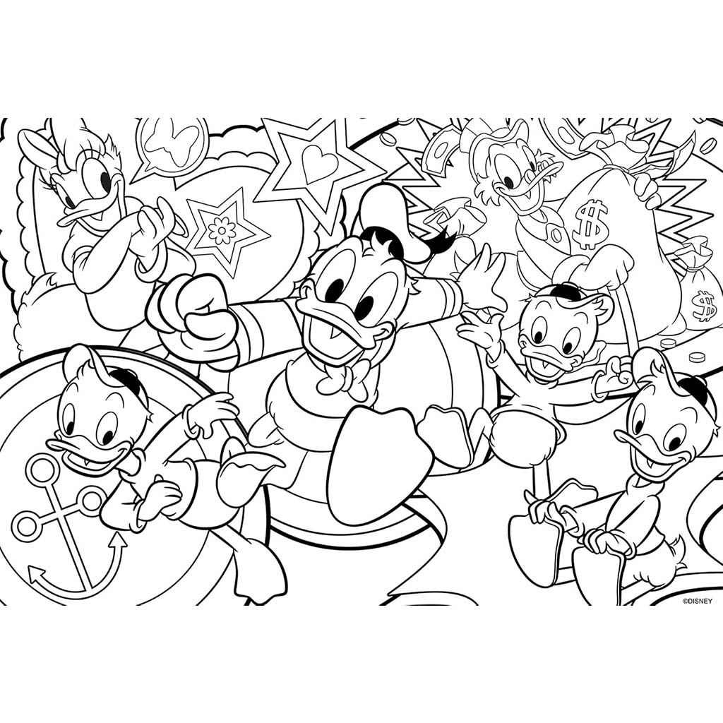 Disney Donald kacsa 2 az 1-ben 24db-os puzzle és színező 50x35cm - Lisciani kép 2