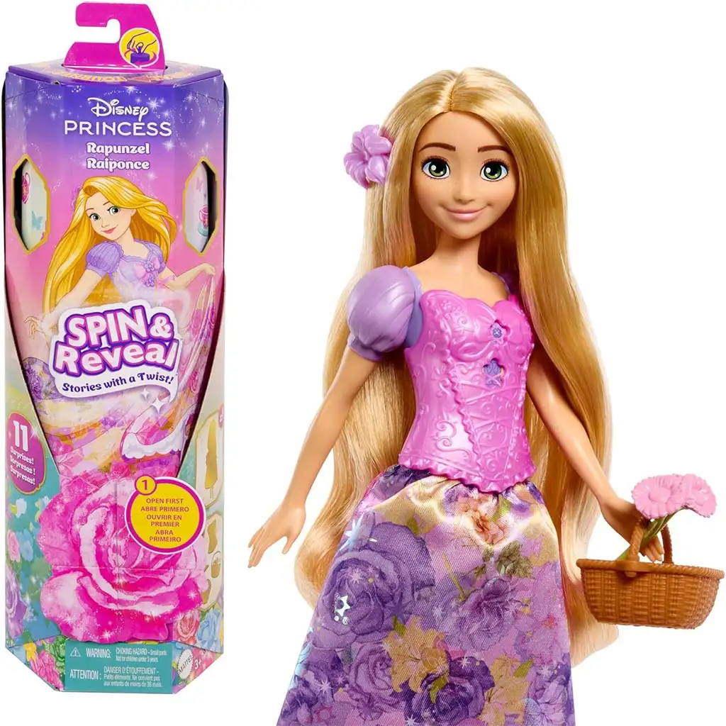 Disney Hercegnők: Varázslatos Meglepetés Aranyhaj baba - Mattel kép 1