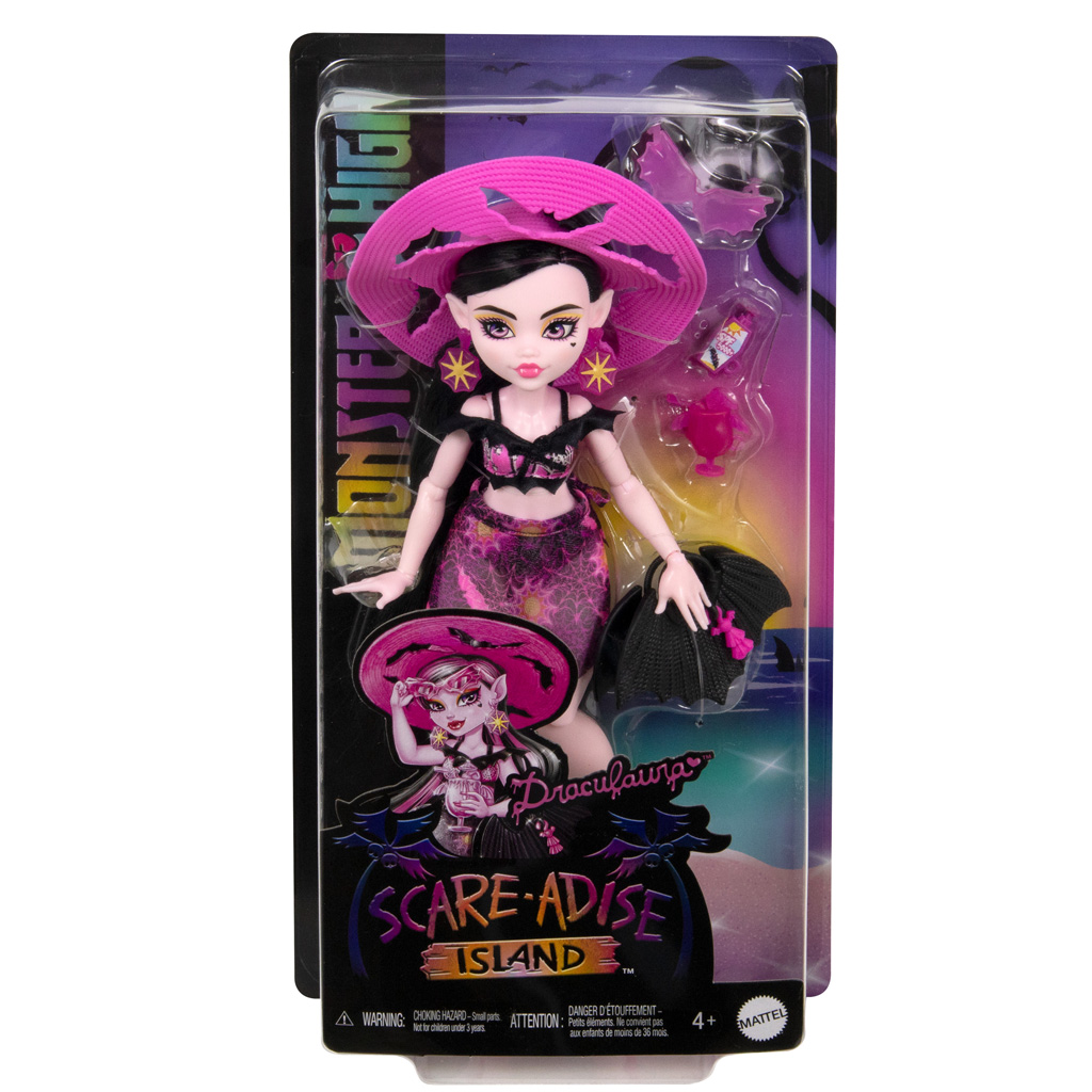 Monster High: Scare-adise Island – Draculaura baba kiegészítőkkel - Mattel kép 1