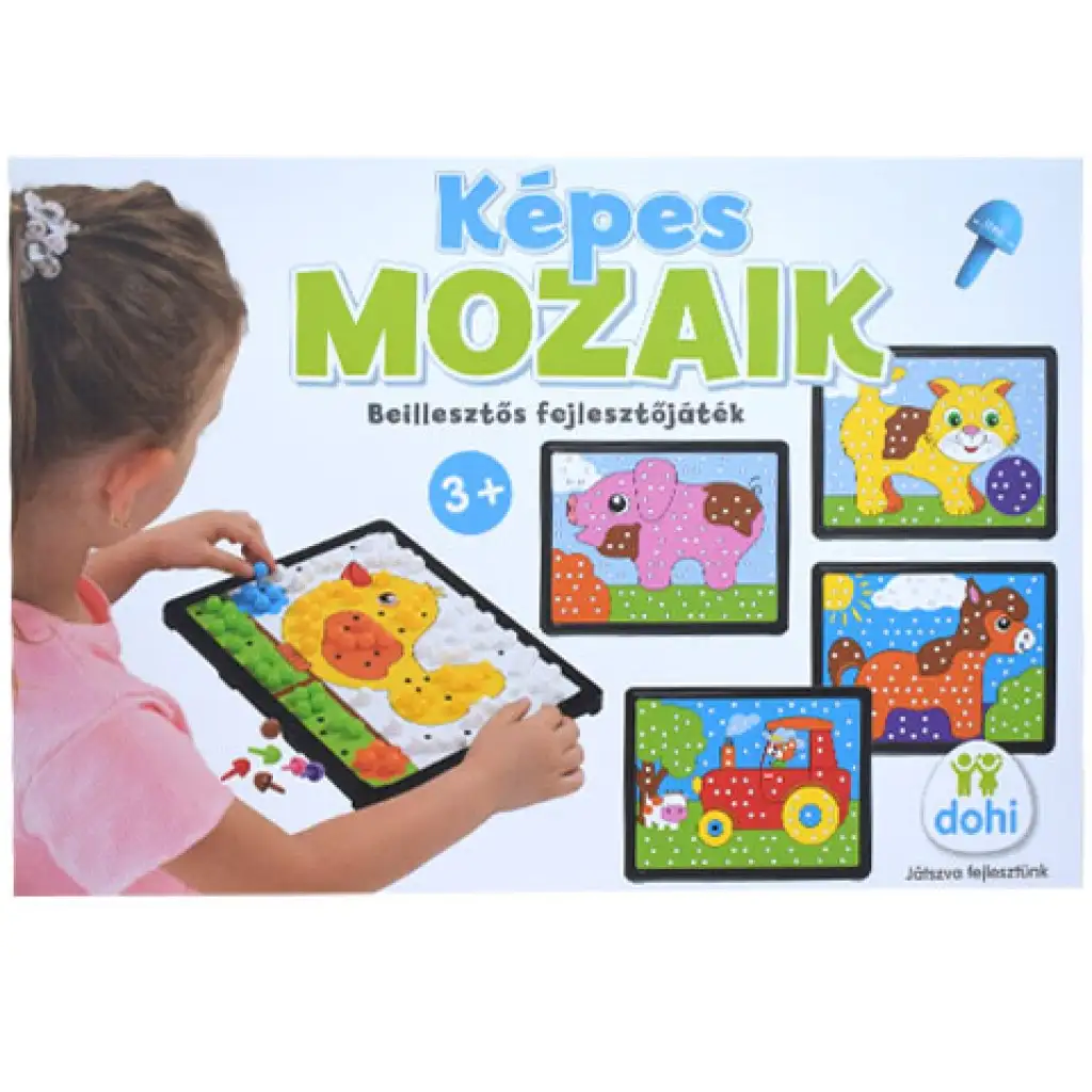 Képes nagy mozaik beillesztős fejlesztőjáték kép 1
