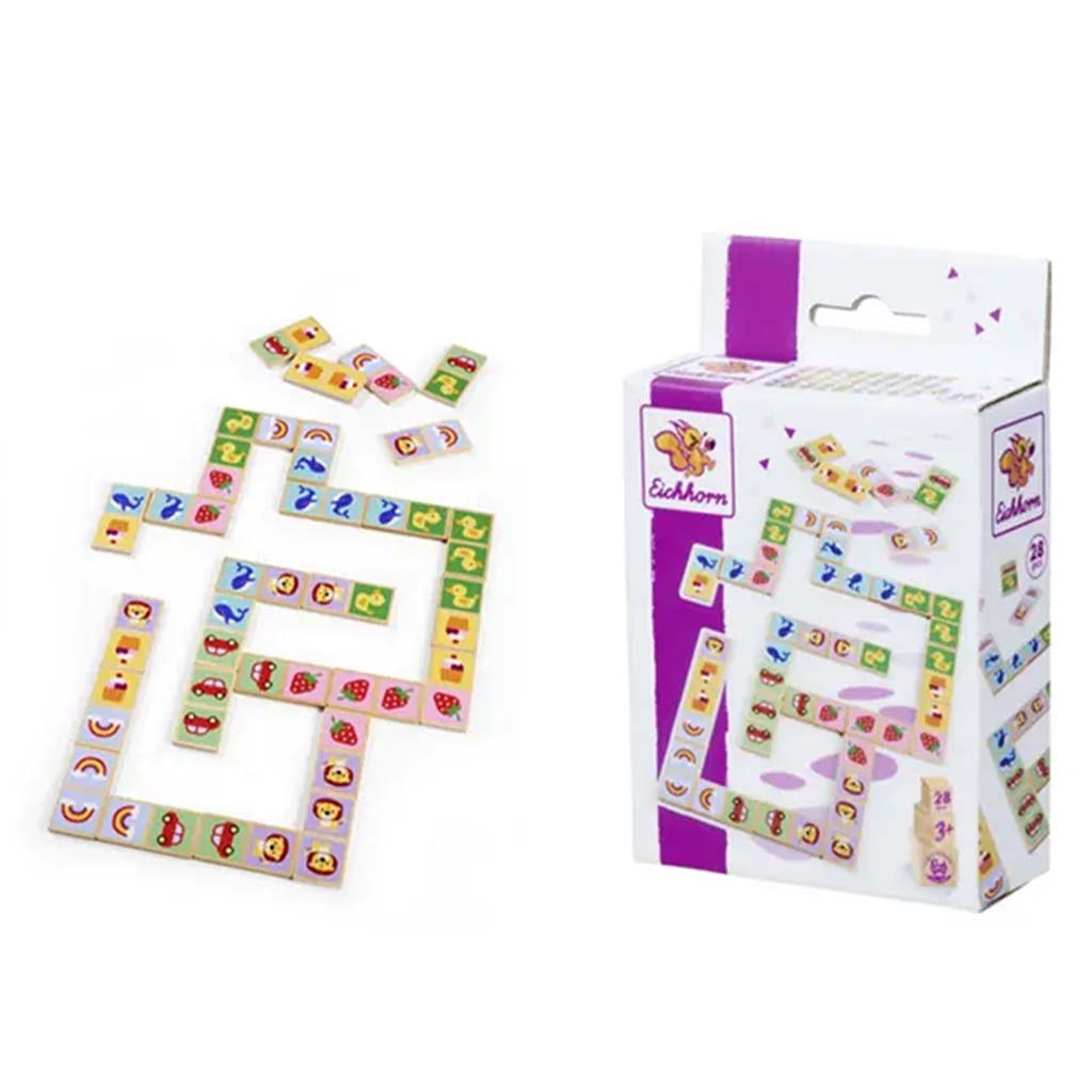 Eichhorn: Fa Dominó színes, gyerekes motívumokkal - Simba Toys kép 1
