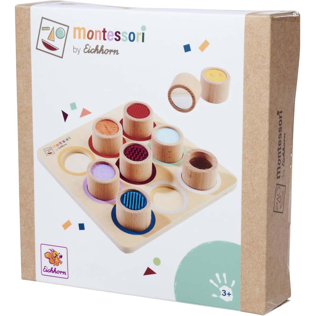 Eichhorn: Fa Montessori Érzékelő Hengerpárosító – Tapintásfejlesztő fajáték - Simba Toys kép 1
