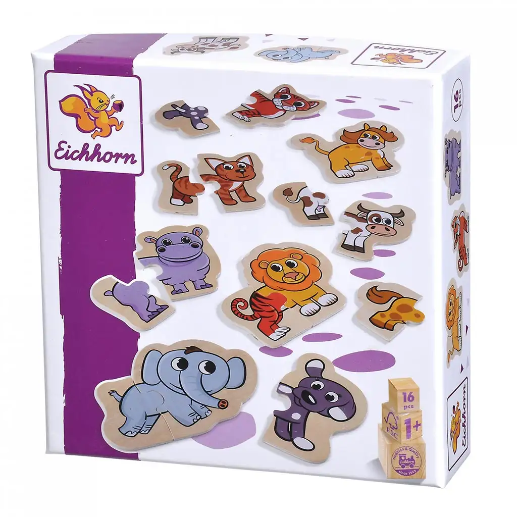 Eichhorn: Fa állatos kirakó 16db-os - Simba Toys kép 1