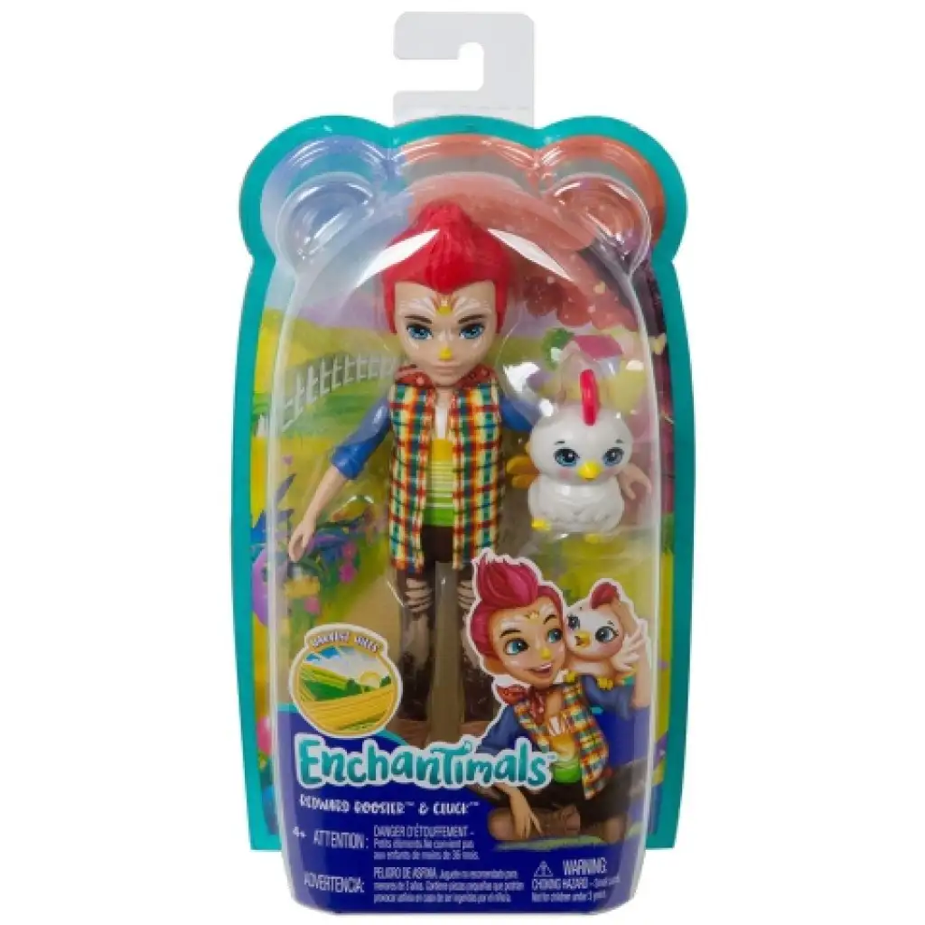 Enchantimals Edward Rooster figura és Cluck kakas állatfigura - Mattel kép 1