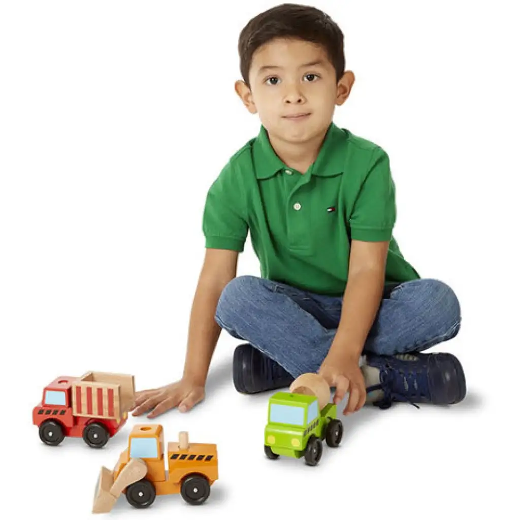 Építkezési fa jármű készlet - Melissa & Doug kép 3