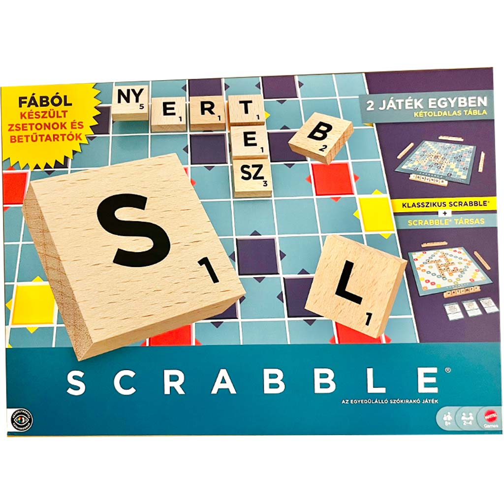 Fa Scrabble Original és Társas 2az1-ben - Mattel kép 1