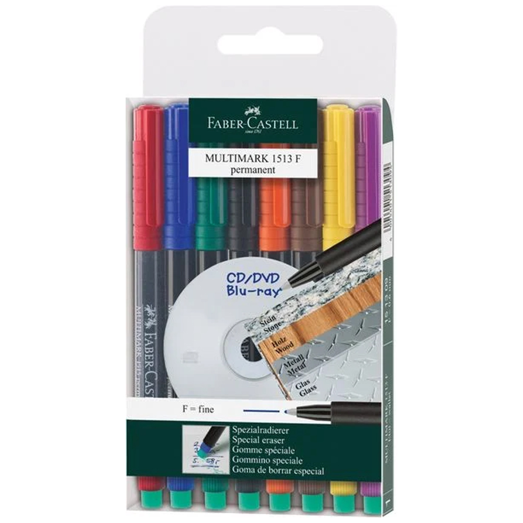 Faber-Castell: Multimark alkoholos filctoll szett F 0,6 mm – 8 db kép 1