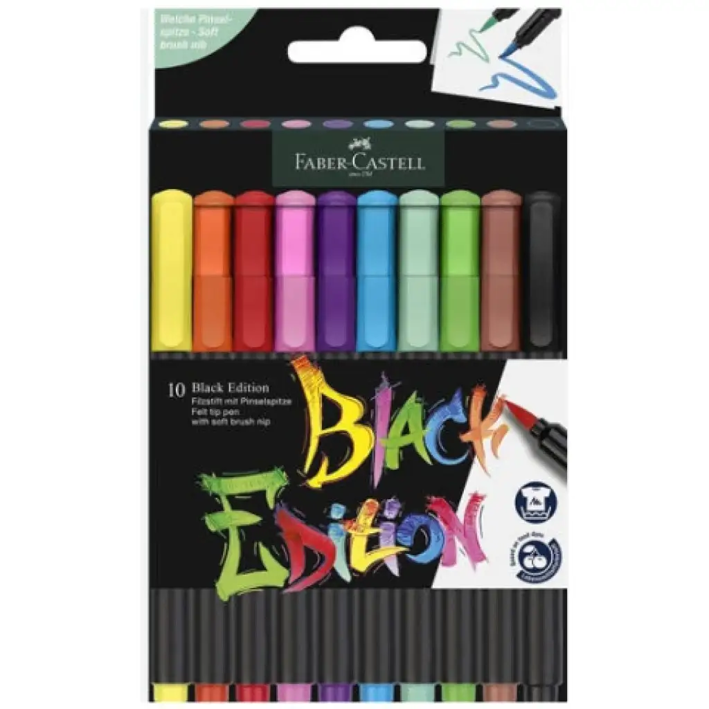 Faber-Castell: Black Edition 10db-os színes filctoll szett kép 1