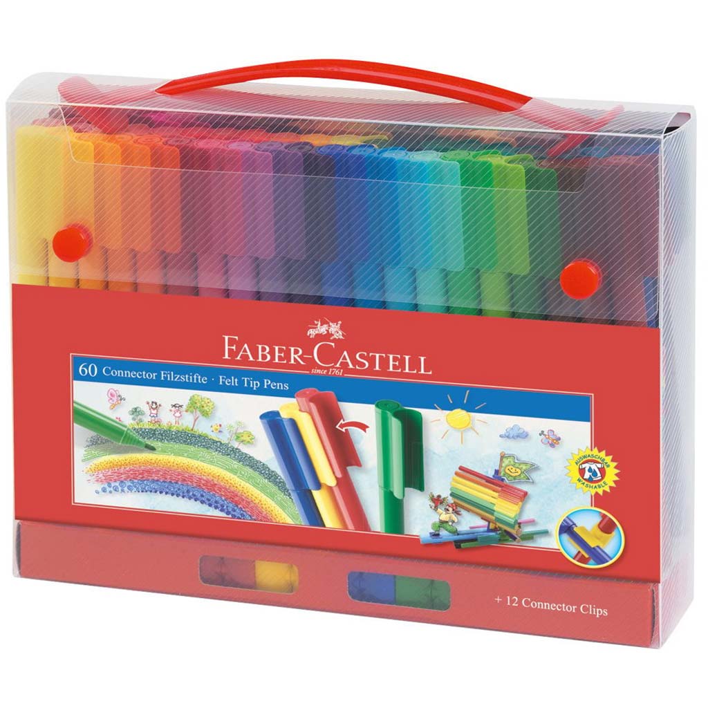 Faber-Castell: Connector Filctoll Készlet – 60 db-os szett praktikus tárolóban kép 1