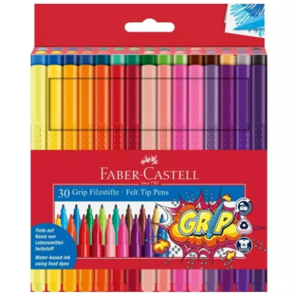 Faber-Castell: Grip 30db-os színes filctoll szett kép 1