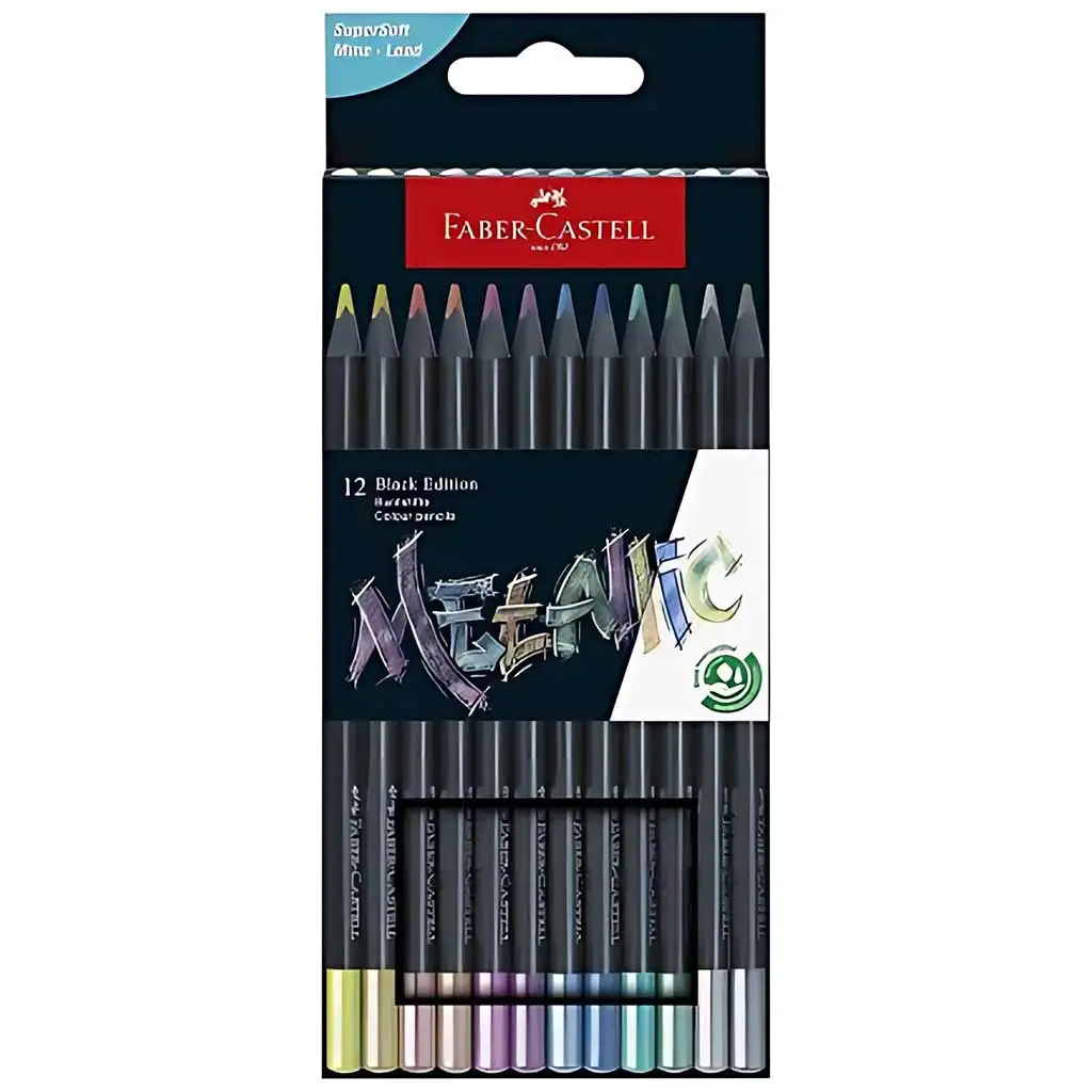 Faber-Castell: Black edition metál színű színesceruza készlet 12db kép 1