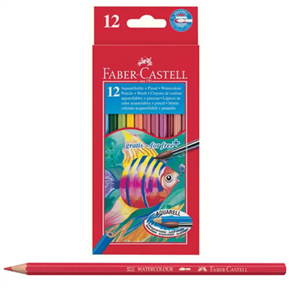 Faber-Castell: Aquarell színesceruza készlet 12db + 1db ecset kép 1