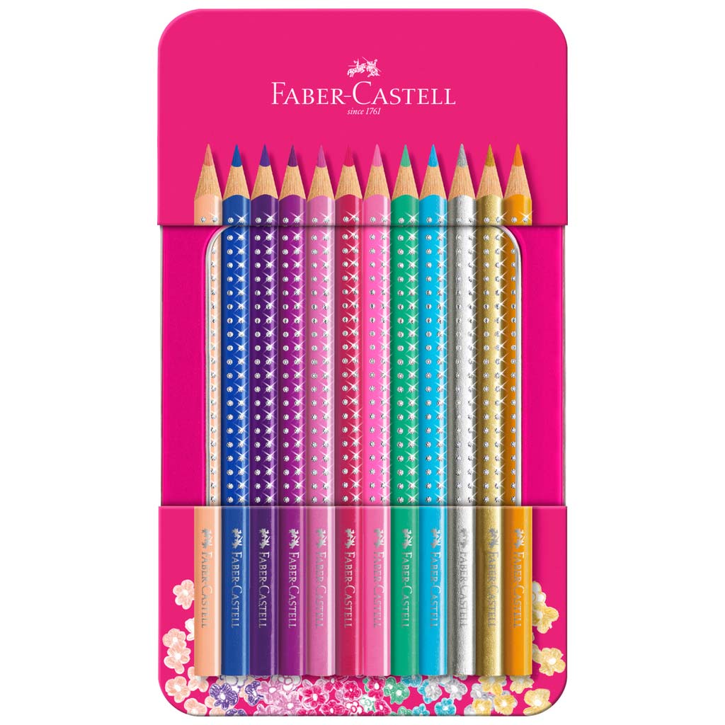 Faber-Castell: Sparkle 12 darabos színesceruza szett fém díszdobozban kép 1