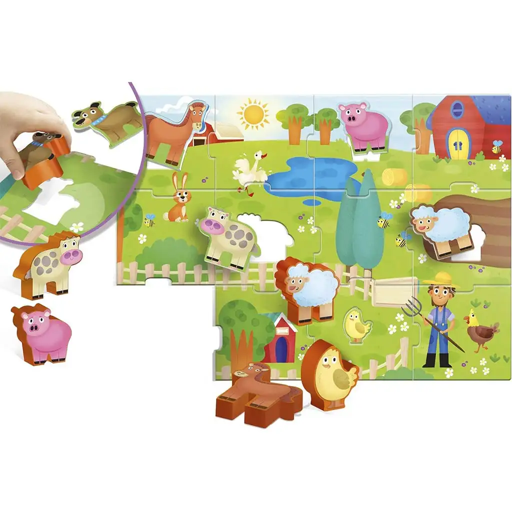 Carotina baby: Farmos puzzle és formaillesztő játék - Lisciani kép 2