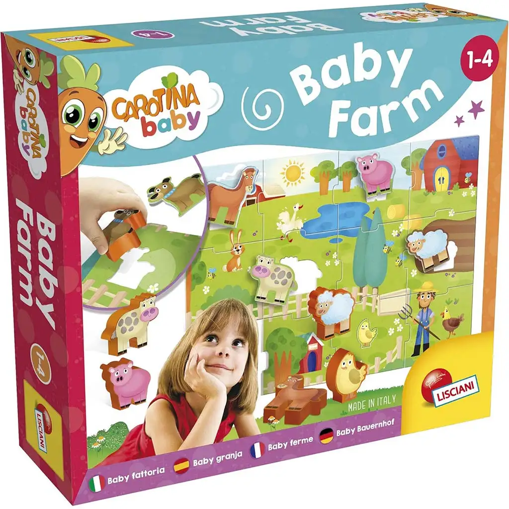 Carotina baby: Farmos puzzle és formaillesztő játék - Lisciani kép 1