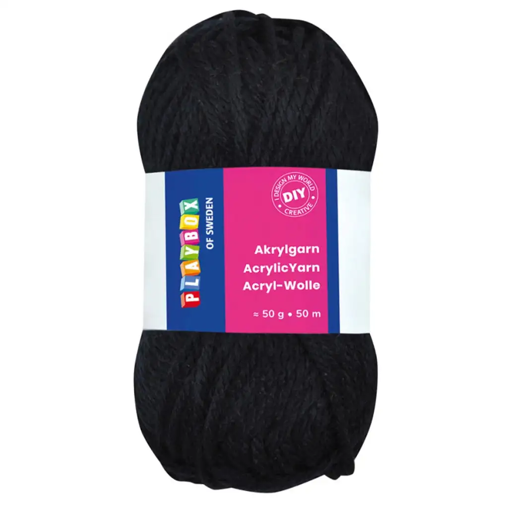 PlayBox: Akril fonal 50g fekete kép 1