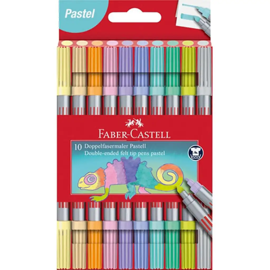 Faber-Castell: Filctoll készlet 10db-os kétvégű pasztell színekben kép 1