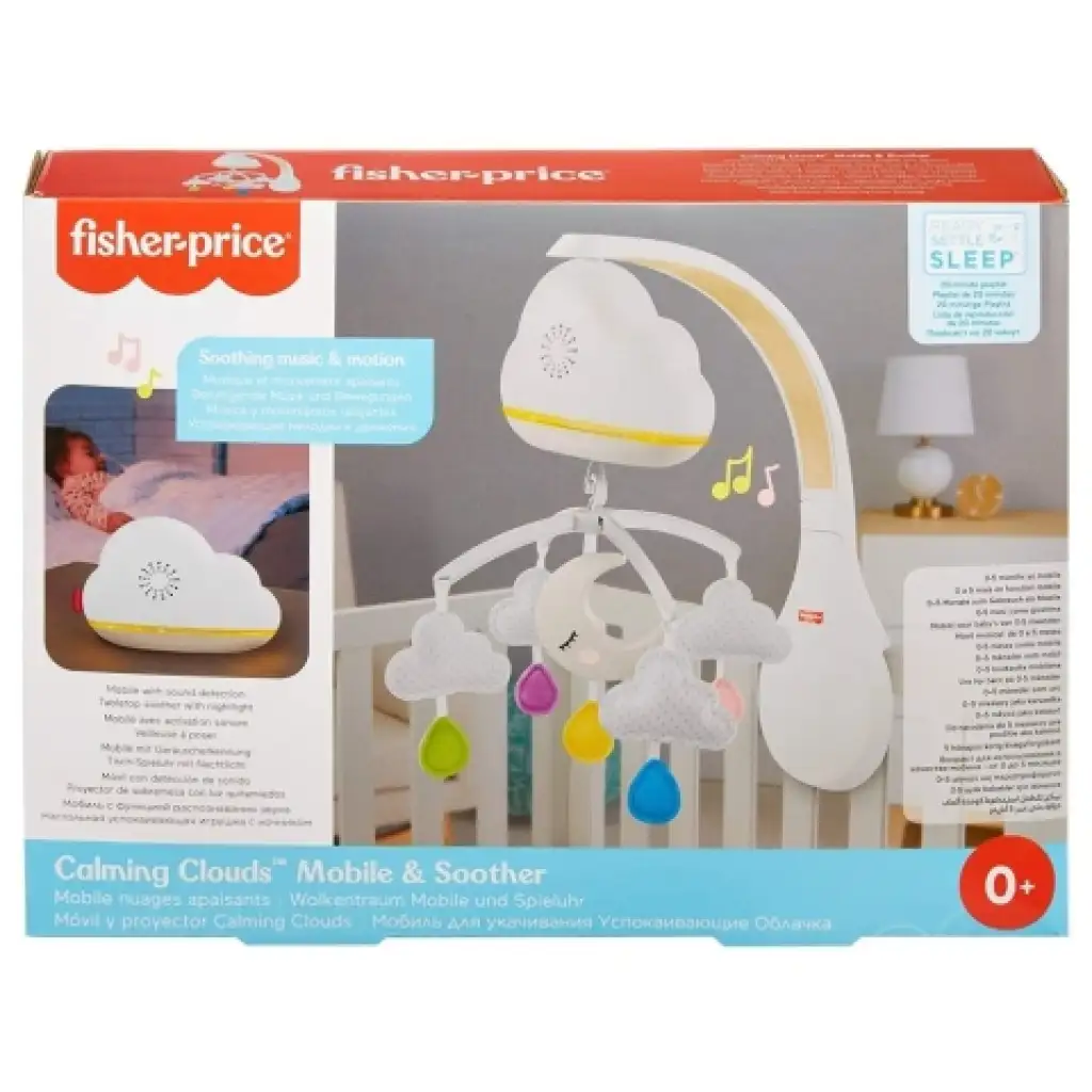 Fisher-Price: Nyugtató Felhők 2 az 1-ben kiságyforgó fénnyel és hanggal - Mattel kép 1