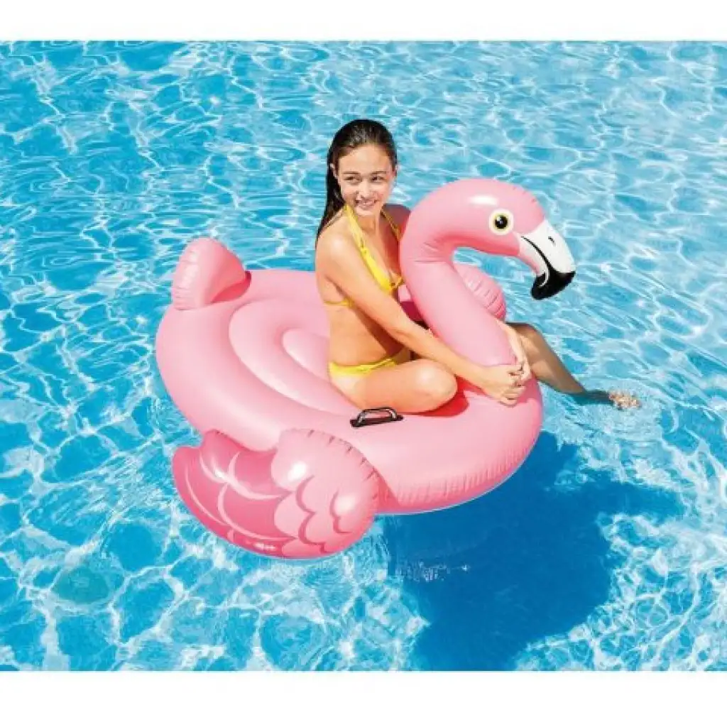 Flamingó lovagló matrac kapaszkodóval 142x137x97cm - Intex kép 2