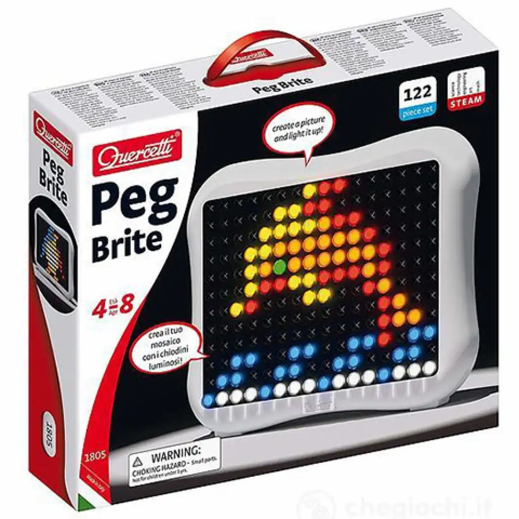 Quercetti: Peg Brite világító kristály pötyi szett 122db-os kép 1
