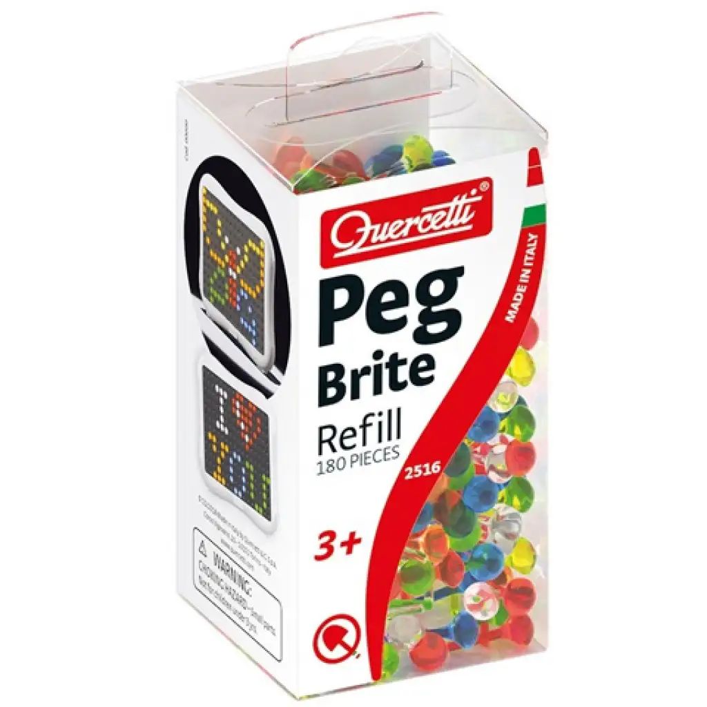 Quercetti: Peg Brite világító kristály pötyi utántöltő szett 180db-os kép 1