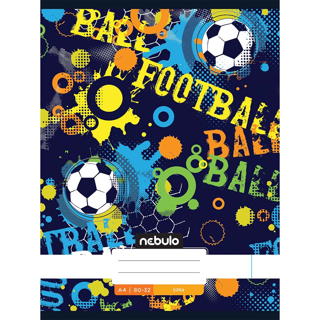 Nebulo: Tűzött sima Football labda mintás füzet 80-32 A/4 kép 1